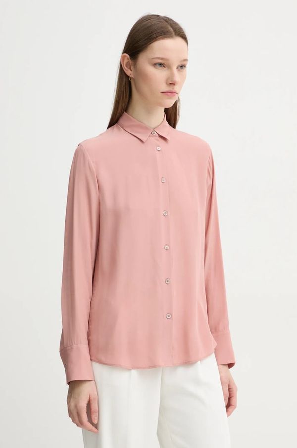 PS Paul Smith Srajca s primesjo svile PS Paul Smith roza barva, W2R.019B.P31186