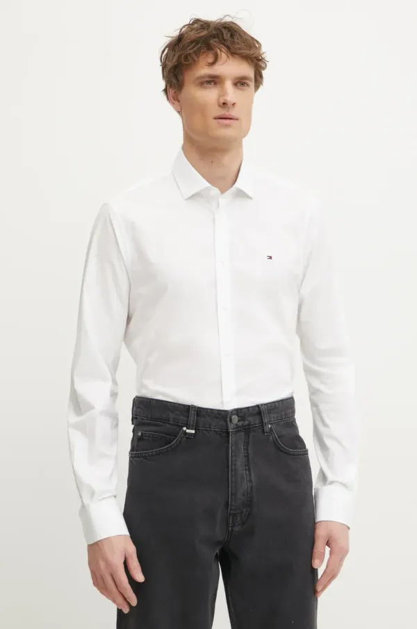 Tommy Hilfiger Srajca Tommy Hilfiger moška, bela barva, MW0MW39279