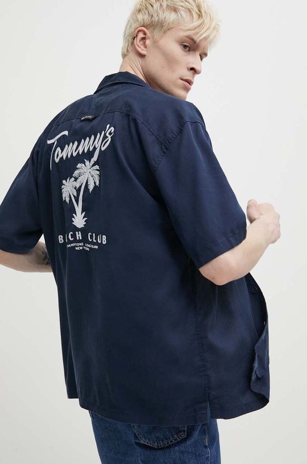 Tommy Jeans Srajca Tommy Jeans moška, mornarsko modra barva, DM0DM18945
