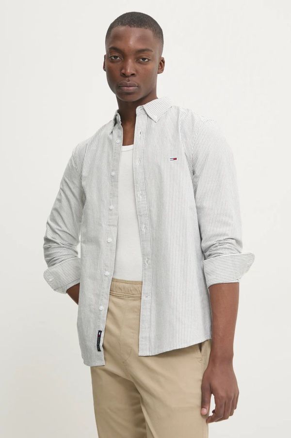 Tommy Jeans Srajca Tommy Jeans moška, siva barva, DM0DM20668