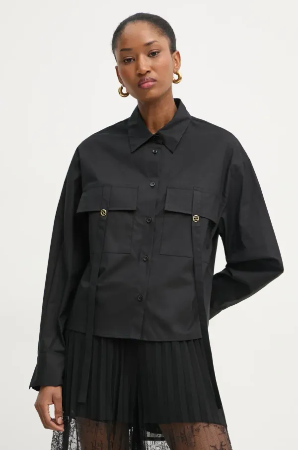 Twinset Srajca Twinset ženska, črna barva, 251TF202A