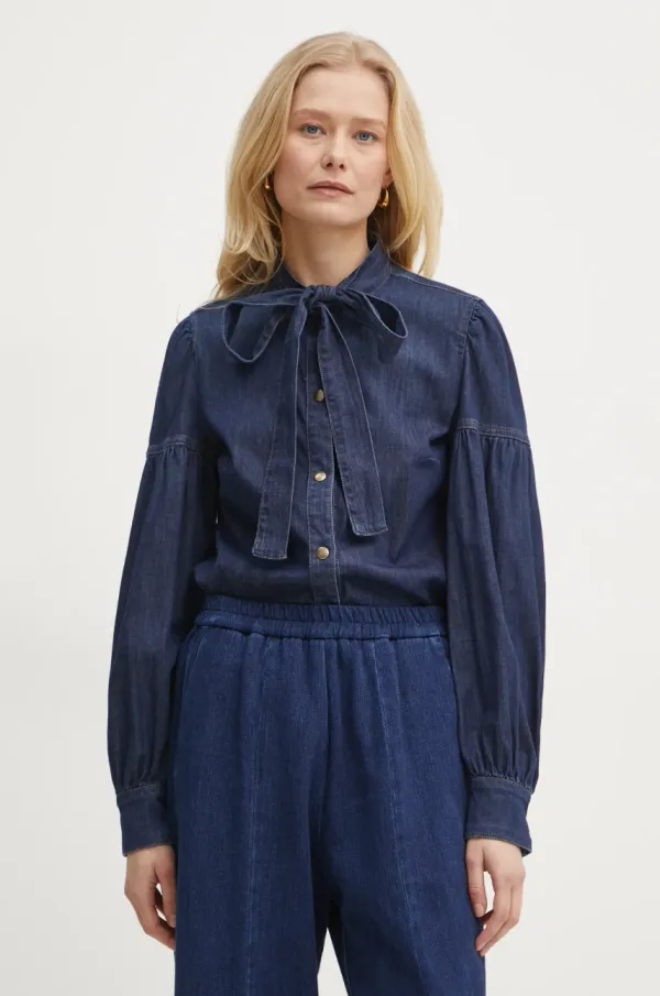 Twinset Srajca Twinset ženska, mornarsko modra barva, 251TP2021