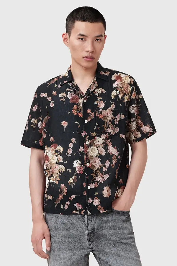 AllSaints Srajca z dodatkom lanu AllSaints ARMADA