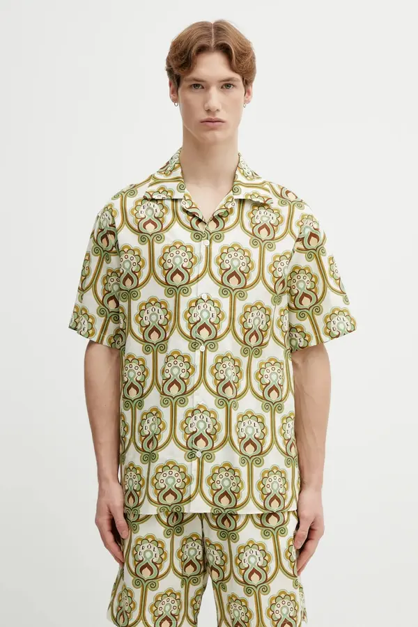 Drôle de Monsieur Srajca z dodatkom lanu Drôle de Monsieur Chemise Lin Tapisserie Florale
