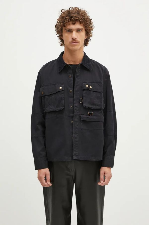 Barbour Srajčna jakna Barbour Oakmoor OS Twill Overshirt črna barva, MOS0380