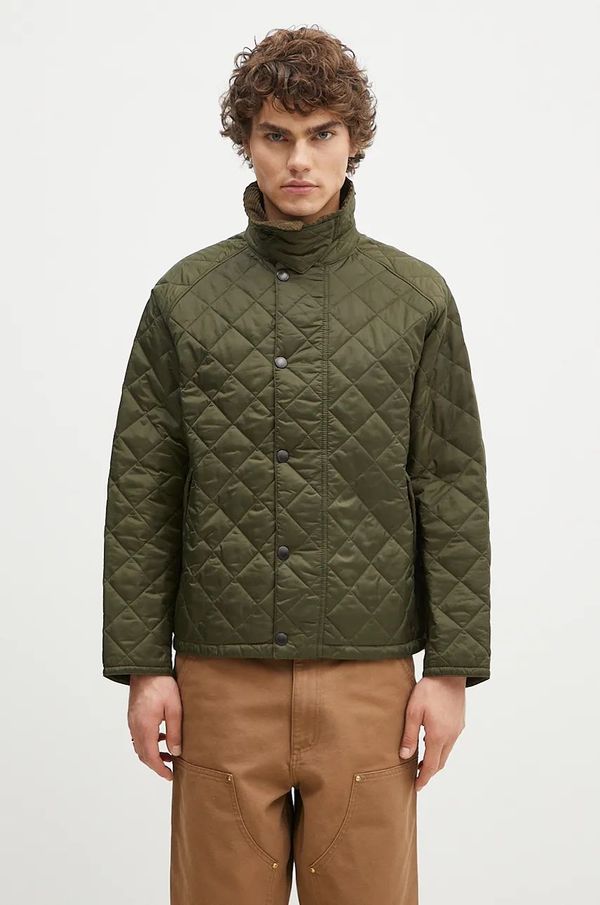 Barbour Srajčna jakna Barbour OS Transport Quilted Jacket zelena barva, MQU1796
