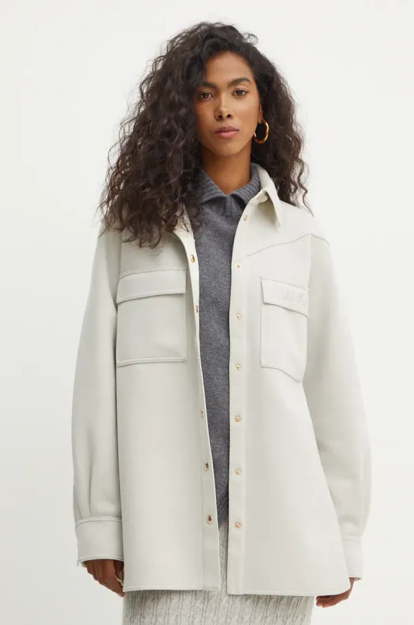 Liu Jo Srajčna jakna Liu Jo bež barva, TF4318 J4643