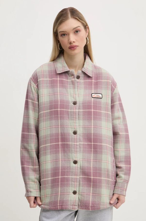 Quiksilver Srajčna jakna Quiksilver Plaid Overshirt roza barva, EQYWT04593