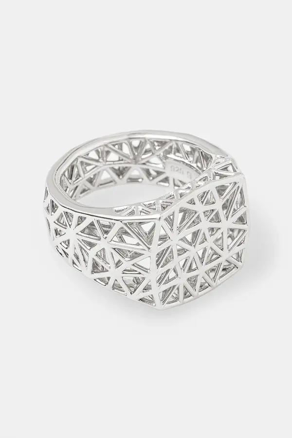 Tom Wood Srebrni prstan Tom Wood Mesh Ring