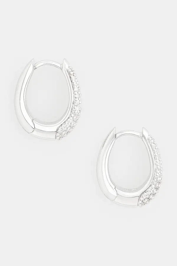 Tom Wood Srebrni uhani Tom Wood Liz Hoops Pave