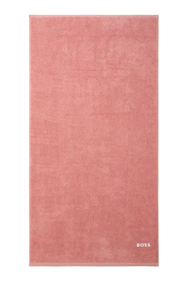 BOSS Srednje velika bombažna brisača BOSS EDGE Blush 70 x 140 cm