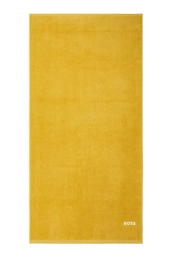 BOSS Srednje velika bombažna brisača BOSS EDGE Citrus 70 x 140 cm