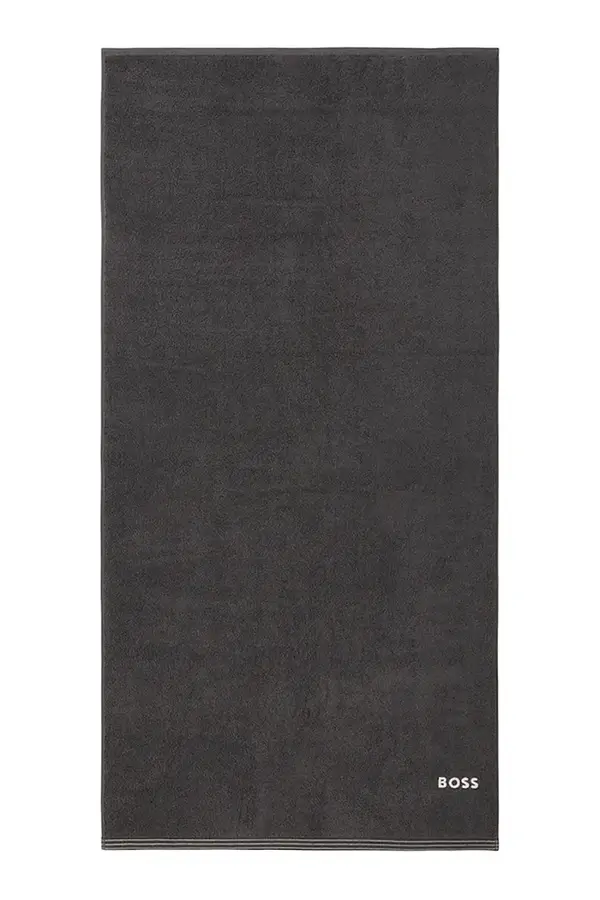 BOSS Srednje velika bombažna brisača BOSS EDGE Graphite 70 x 140 cm