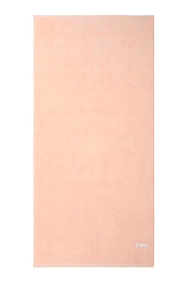 BOSS Srednje velika bombažna brisača BOSS EDGE Nude 70 x 140 cm