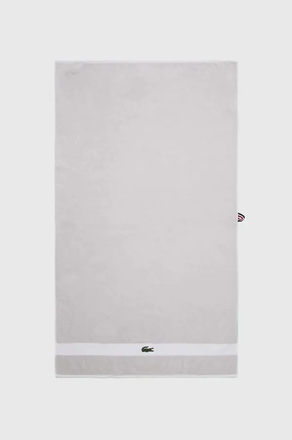 Lacoste Srednje velika bombažna brisača Lacoste L Casual Argent 70 x 140 cm