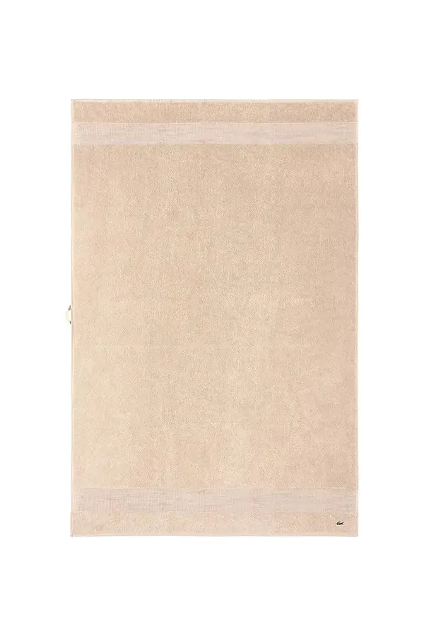 Lacoste Srednje velika bombažna brisača Lacoste L LECROCO Cappuccino 100 x 150 cm
