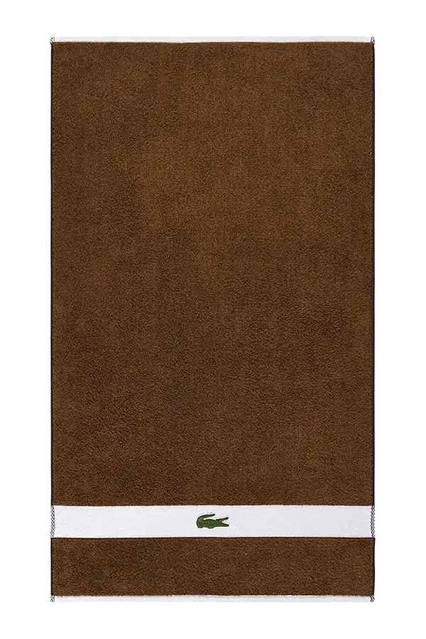 Lacoste Srednje velika bombažna brisača Lacoste LCASUAL Pecan 70 x 140 cm