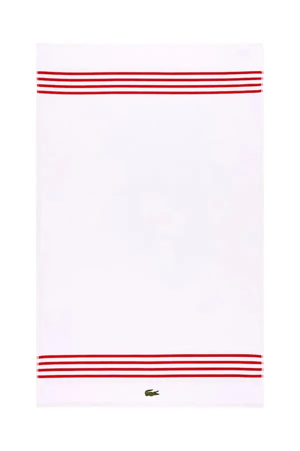 Lacoste Srednje velika bombažna brisača Lacoste LCOURTLI Rouge 90 x 150 cm