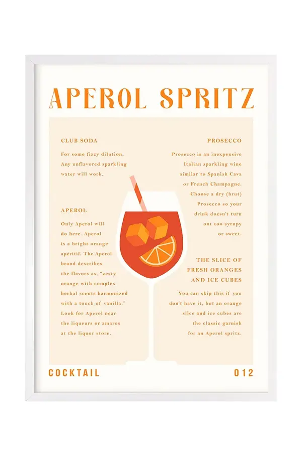 Stenska dekoracija home & lifestyle Aperol Spritz Recipy Stenska dekoracija home & lifestyle Aperol Spritz Recipy