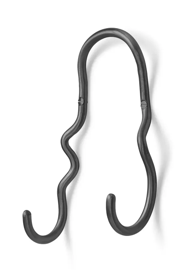 ferm LIVING Stenski obešalnik ferm LIVING Curvature črna barva