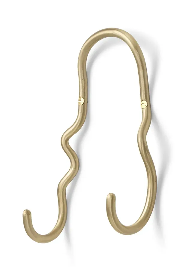 ferm LIVING Stenski obešalnik ferm LIVING Curvature rumena barva