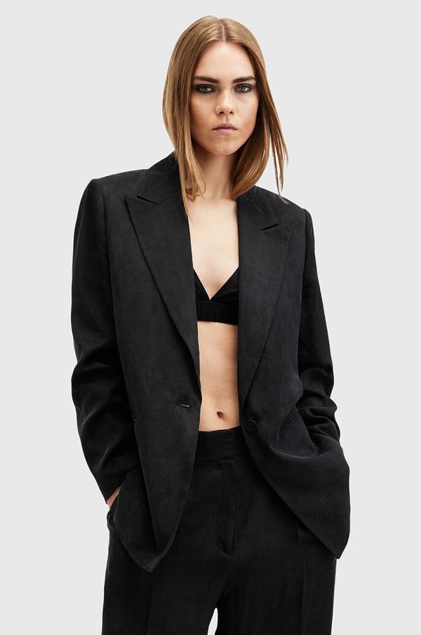 AllSaints Suknjič AllSaints AVERIE TEN BLAZER črna barva, W026QC