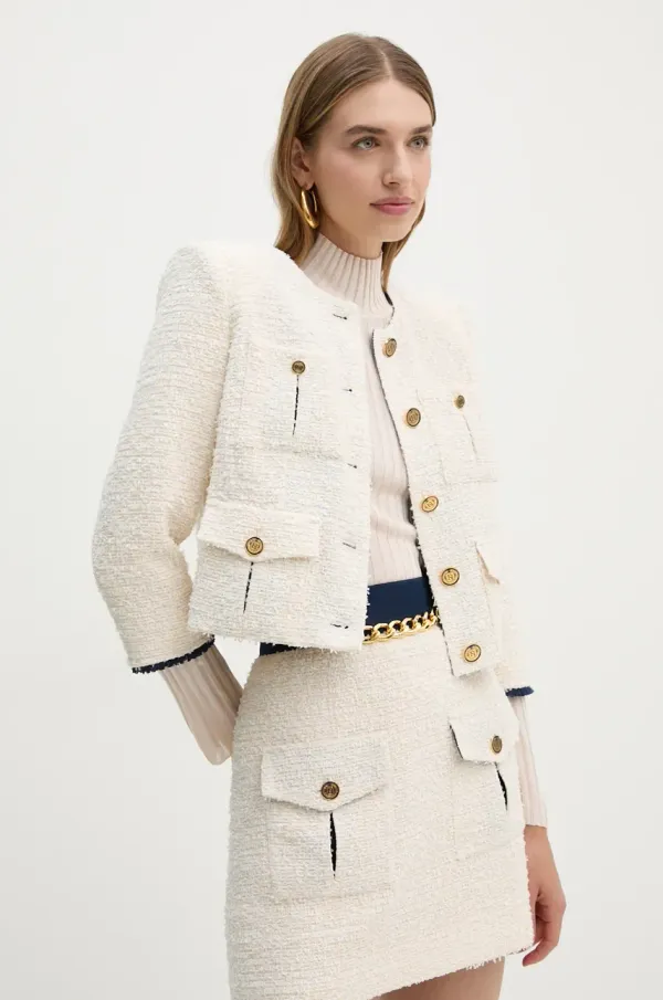 Elisabetta Franchi Suknjič Elisabetta Franchi bež barva, GI10847E2