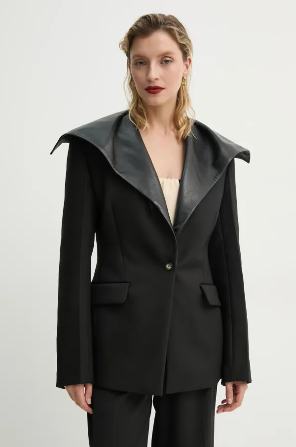 Nanushka Suknjič Nanushka LUIZA črna barva, NW25RSOW03399