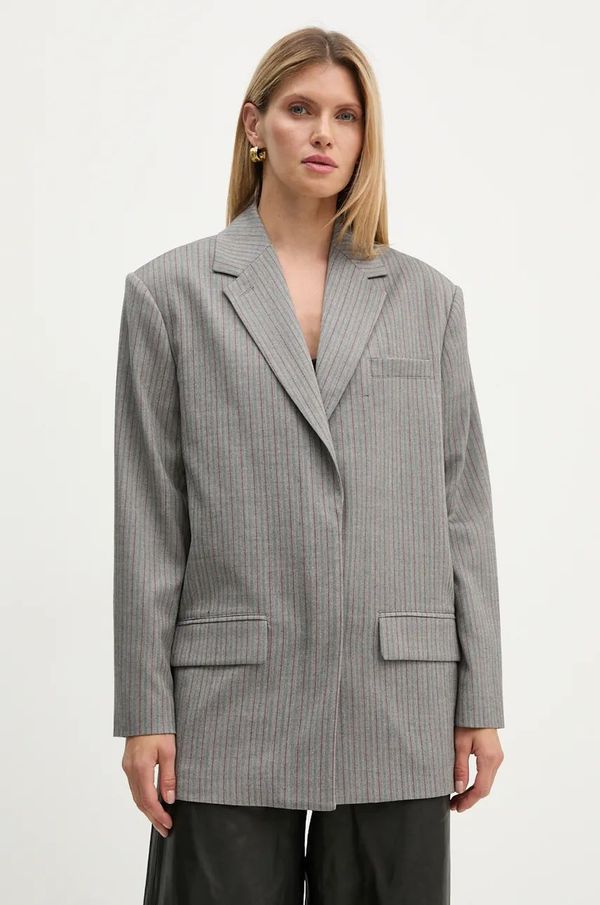 Remain Suknjič Remain Herringbone Blazer siva barva, 5018723038