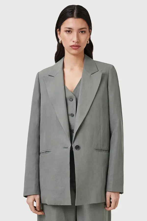 AllSaints Suknjič s primesjo lanu AllSaints AVERIE