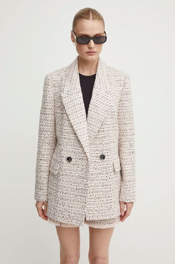 Bruuns Bazaar Suknjič s primesjo volne Bruuns Bazaar StickweedBBGrande blazer roza barva, BBW3958