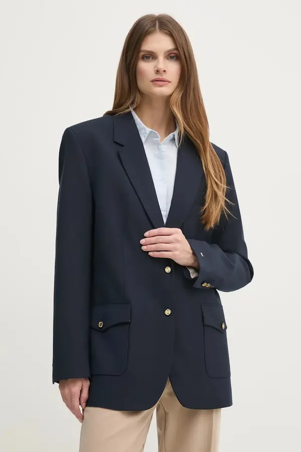 Tommy Hilfiger Suknjič s primesjo volne Tommy Hilfiger