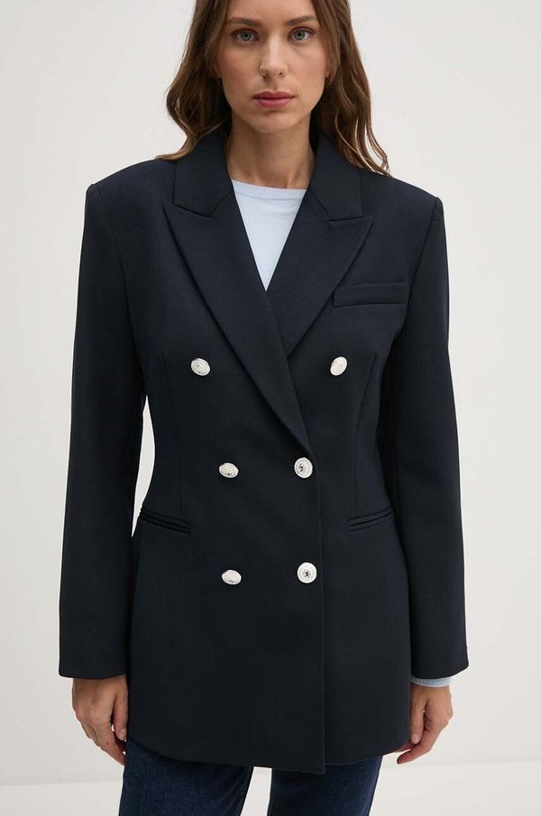 Tommy Hilfiger Suknjič s primesjo volne Tommy Hilfiger mornarsko modra barva, WW0WW42245