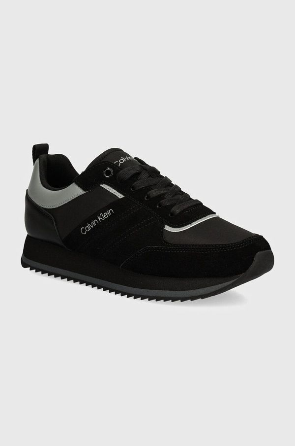 Calvin Klein Superge Calvin Klein HM0HM01495 črna barva, LOW TOP LACE UP MIX