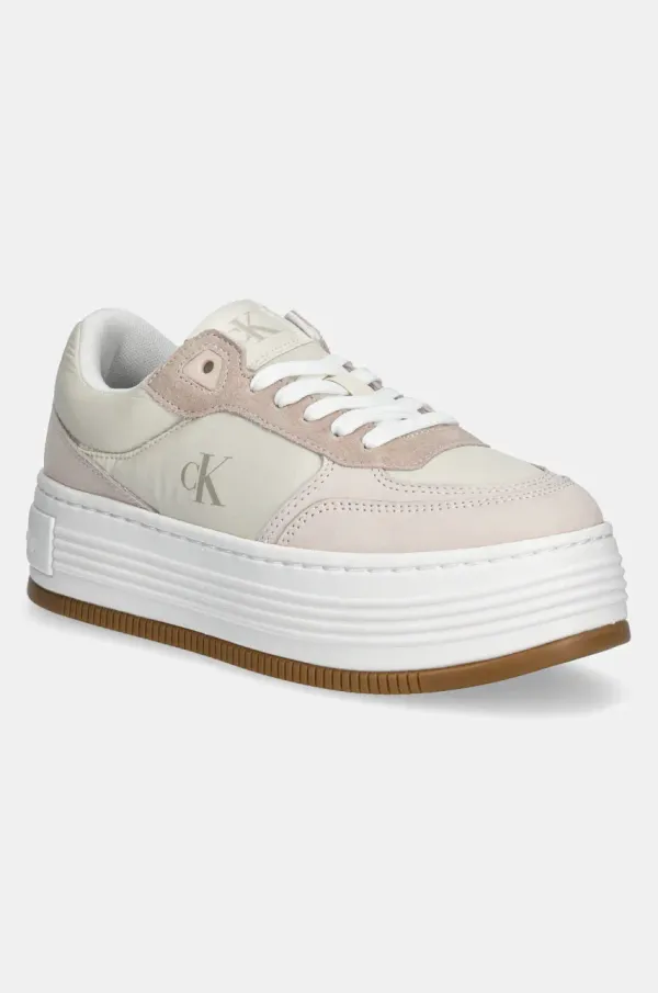 Calvin Klein Jeans Superge Calvin Klein Jeans BOLD FLATF LOW LACE MIX ženske, bež barva, YW0YW01742