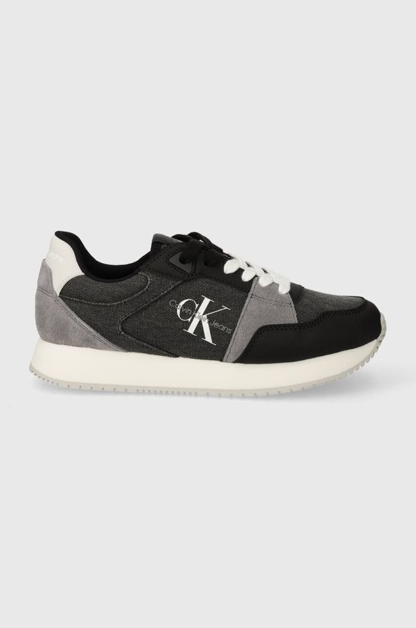 Calvin Klein Jeans Superge Calvin Klein Jeans RUNNER LOW LACE MIX ML BTW črna barva