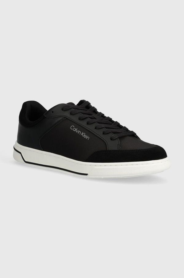 Calvin Klein Superge Calvin Klein LOW TOP LACE UP MIX črna barva, HM0HM01395