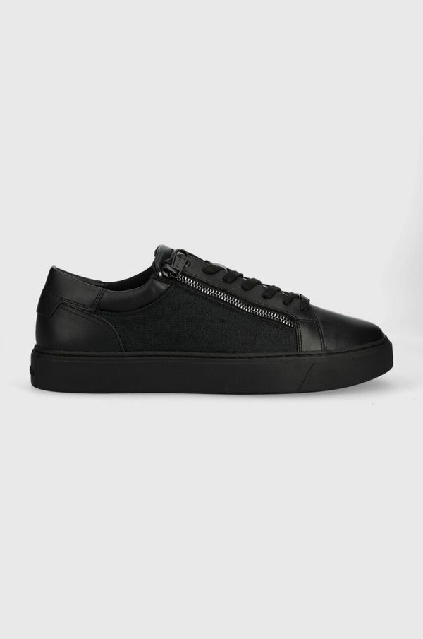 Calvin Klein Superge Calvin Klein LOW TOP LACE UP W/ZIP MONO JQ črna barva, HM0HM01013