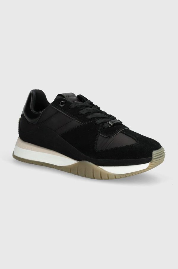 Calvin Klein Superge Calvin Klein RUNNER LACE UP LTH/NYLON črna barva, HW0HW02130