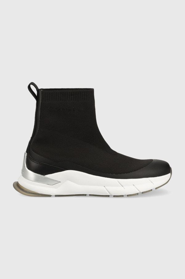 Calvin Klein Superge Calvin Klein Sock Boot črna barva