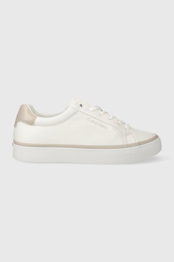 Calvin Klein Superge Calvin Klein VULC LACE UP - DIAMOND FOXING bela barva, HW0HW01865