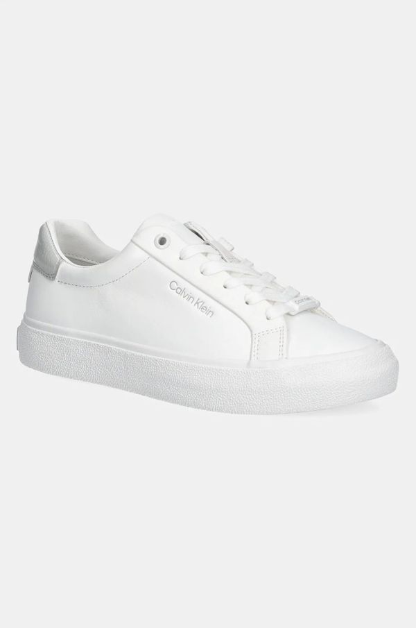 Calvin Klein Superge Calvin Klein VULC LACE UP TEXTURE FOX - LTH bela barva, HW0HW02439