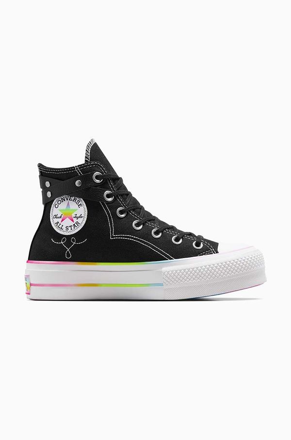 Converse Superge Converse Chuck Taylor All Star Lift Hi Pride črna barva, A10218C