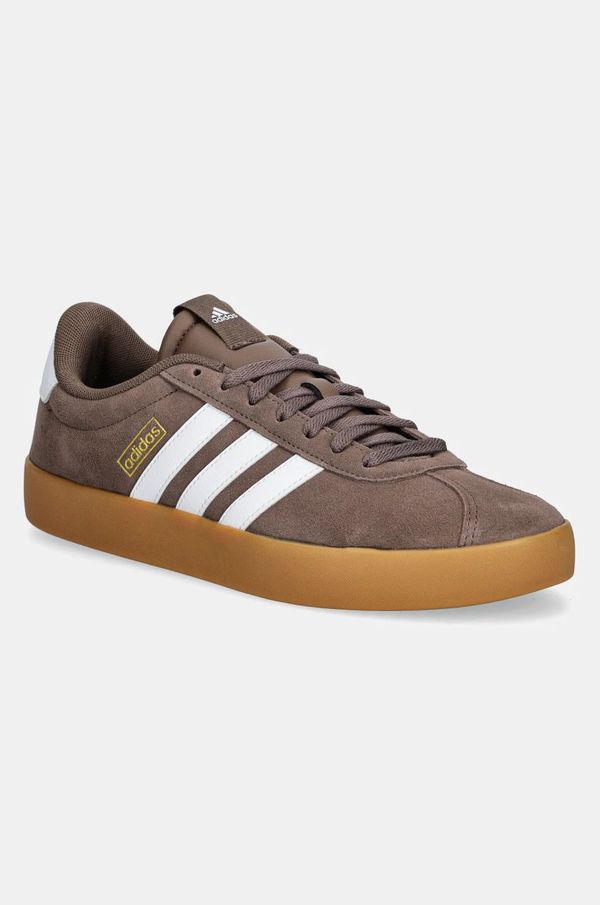 adidas Superge iz nubuka adidas Vl Court rjava barva, JP7536