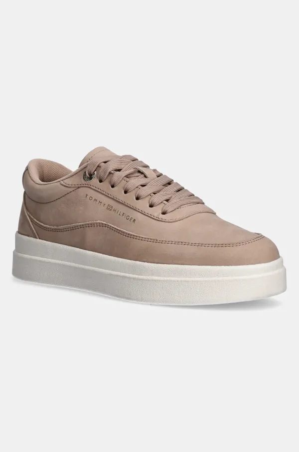 Tommy Hilfiger Superge iz nubuka Tommy Hilfiger MODERN COURT SNEAKER NUBUCK bež barva, FW0FW08462
