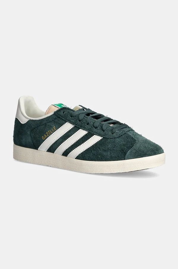 adidas Originals Superge iz semiša adidas Originals Gazelle zelena barva, IF9655