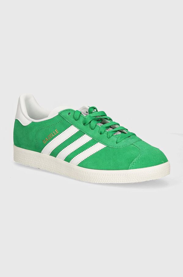 adidas Originals Superge iz semiša adidas Originals Gazelle zelena barva, IG2092