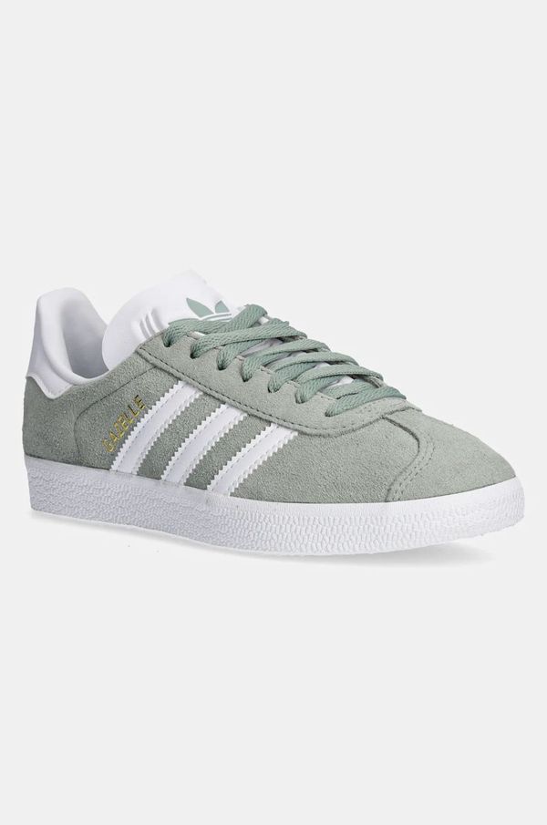 adidas Originals Superge iz semiša adidas Originals Gazelle zelena barva, JH5384