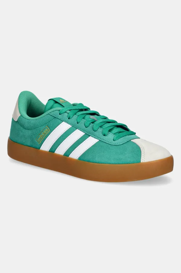 adidas Superge iz semiša adidas VL Court 3.0 zelena barva, JP5285