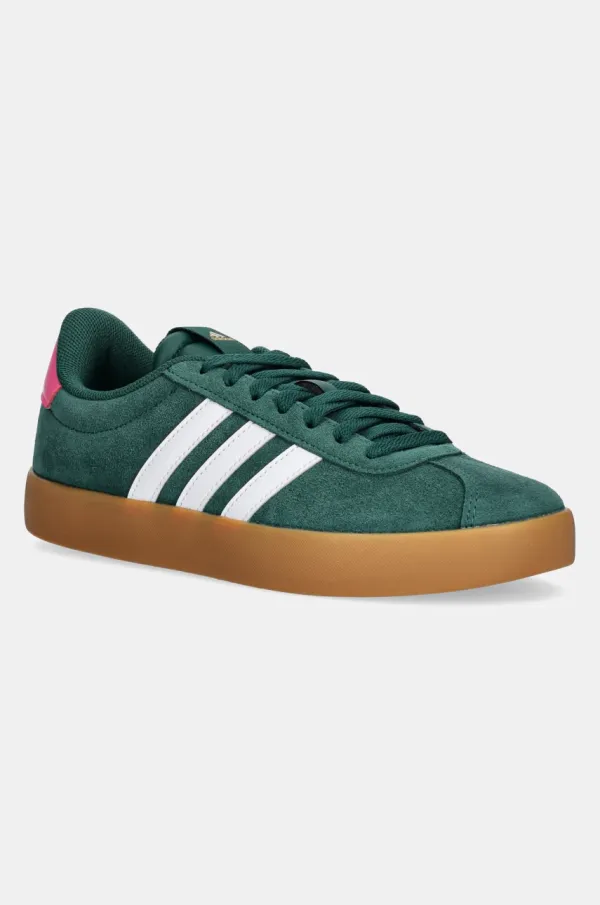 adidas Superge iz semiša adidas Vl Court 3.0 zelena barva, JP7538